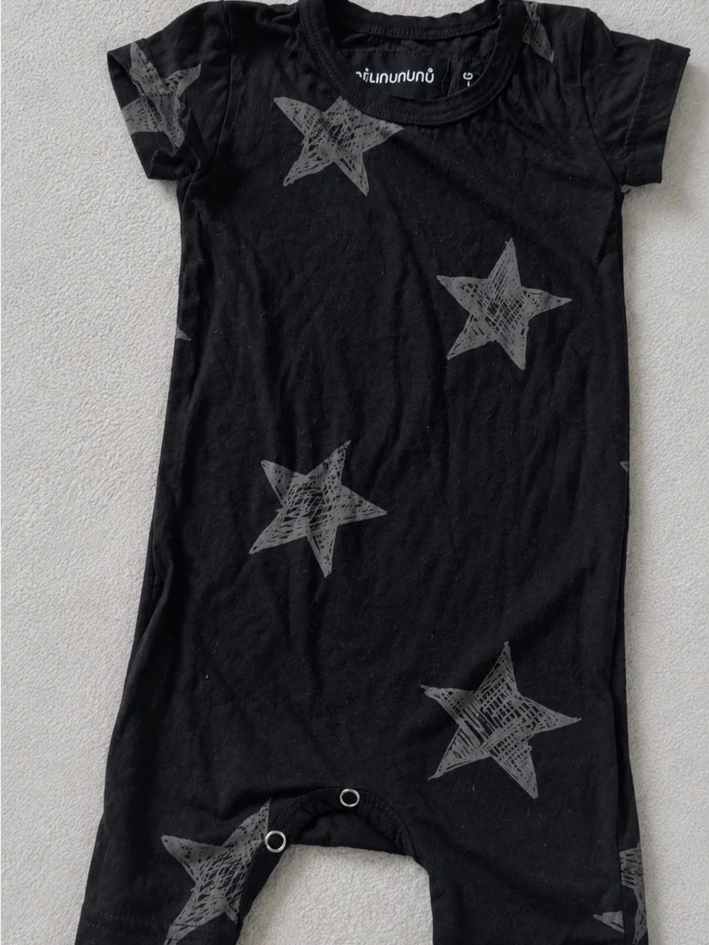 NUNUNU Black Star Print One-Piece with Black Leggings